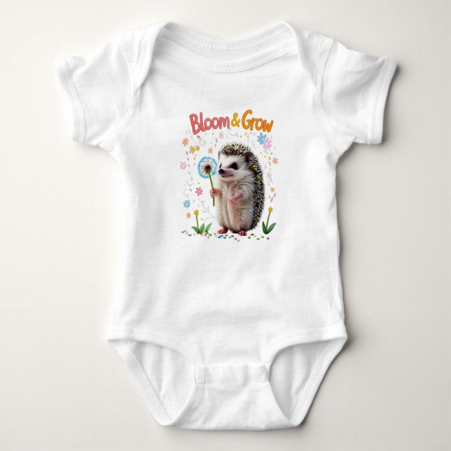 Bloom & Grow Baby Hedgehog One Year Outfit Bodysuit (Front)