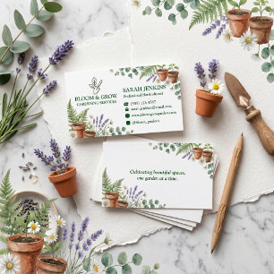 Bloom & Grow Gardening Services Business Card