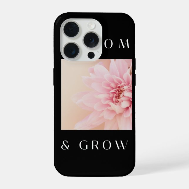 Bloom & Grow Soft Pink Floral Aesthetic iPhone 15  Case (Back)