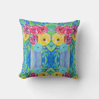 “Bloom in Colour” Abstract Floral Pillow