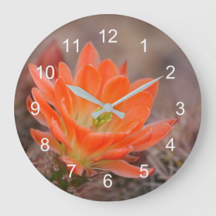 Bloom in Orange Large Clock