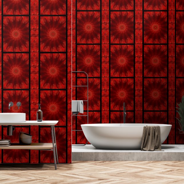 Bloom in Red Light Wallpaper (Bathroom)