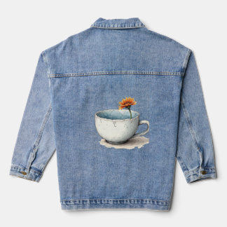 Bloom in Silence (Denim) Denim Jacket