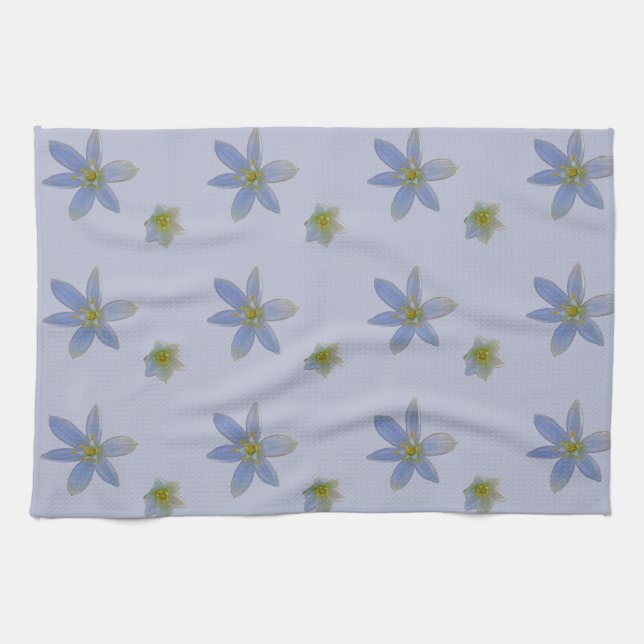 bloom in white  tea towel (Horizontal)