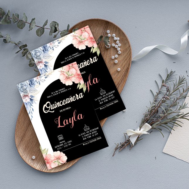 Bloom into Quinceañera! Boho Floral Mis Quince  Invitation (Bloom into Quinceañera! Boho Floral Mis Quince Invitation)