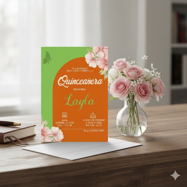 Bloom into Quinceañera! Boho Floral Mis Quince  Invitation (Bloom into Quinceañera! Boho Floral Mis Quince Invitation)