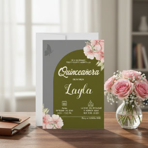Bloom into Quinceañera! Boho Floral Mis Quince  Invitation