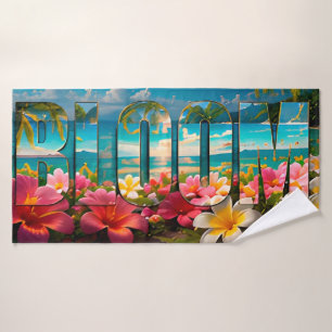 Bloom Luxury Tropical Floral Bath Towel