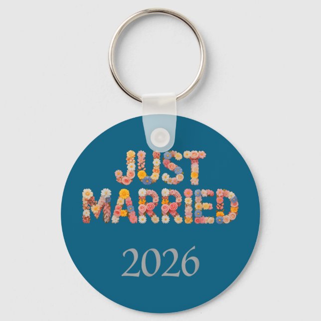 Bloom married 2026 bride babes bridal in progress  key ring (Front)