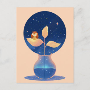 Bloom Mystic Night Owl Garden Announcement Postcard