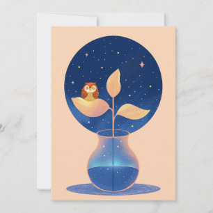 Bloom Mystic Night Owl Garden  Holiday Card