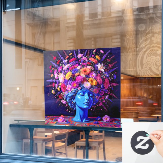 "Bloom of Eternity" – A Colourful Surreal Portrait (Cafe Window)