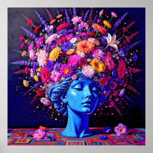 "Bloom of Eternity" – A Colourful Surreal Portrait Poster