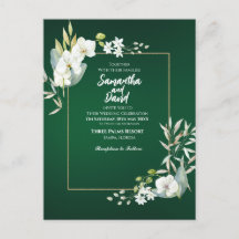 Bloom of Love Wedding Invitation Postcard