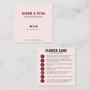 Bloom & Petal Blush Burgundy Care Card