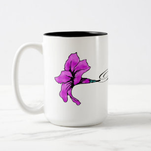 Bloom Pink Flower Horizontal Two-Tone Coffee Mug