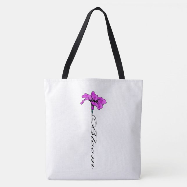 Bloom Pink Flower  Tote Bag (Front)