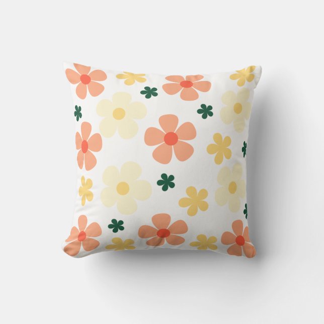 Bloom Pop Fiesta Throw Pillow (Front)