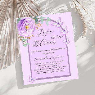 Bloom purple butterfly Bridal Shower invitation