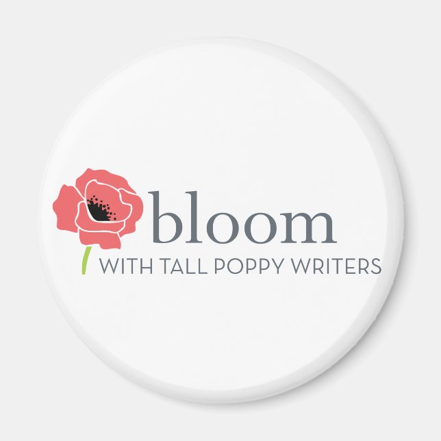 Bloom red-and-white flower magnet (Front)