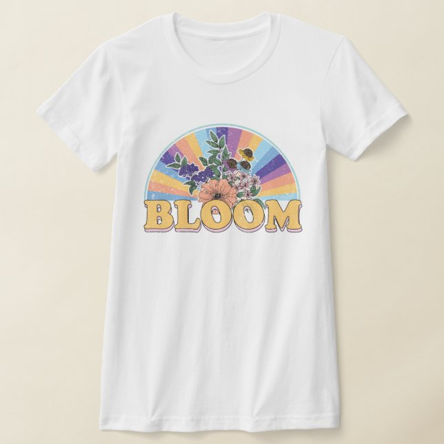 Bloom Retro Floral T-Shirt (Laydown)