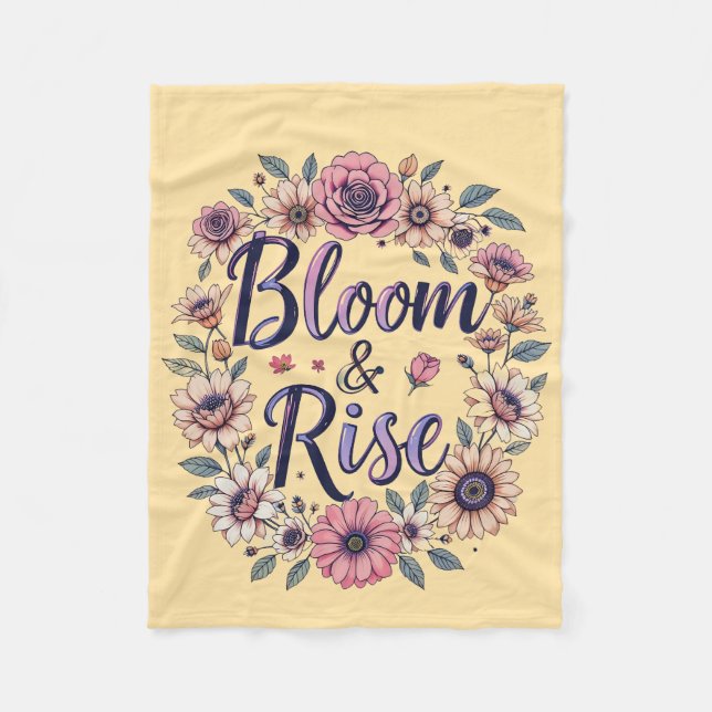 Bloom & Rise Fleece Blanket (Front)