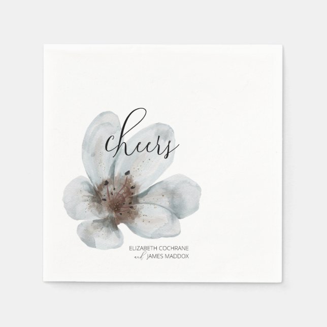 Bloom • Romantic Modern Floral • Elegant Script Napkin (Front)