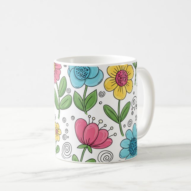 Bloom & Sip Floral Mug  (Front Right)
