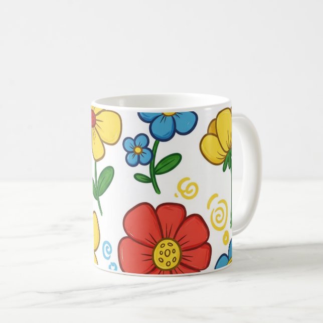 Bloom & Sip Floral Mug  (Front Right)