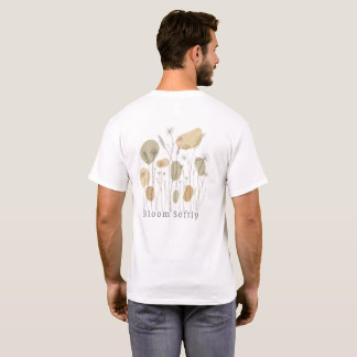 Bloom Softly — Minimalist Wildflower Line Art T-Shirt