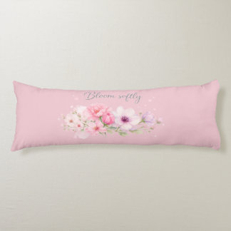 Bloom Softly – Pastel Watercolor Floral Body Cushion