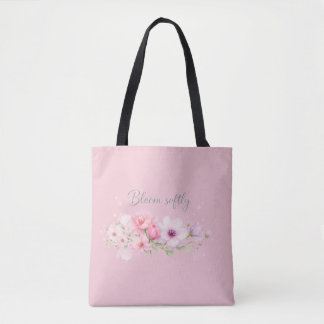 Bloom Softly – Pastel Watercolor Floral Tote Bag