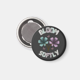 Bloom Softly Spring Floral Design Pastel Cottageco Magnet