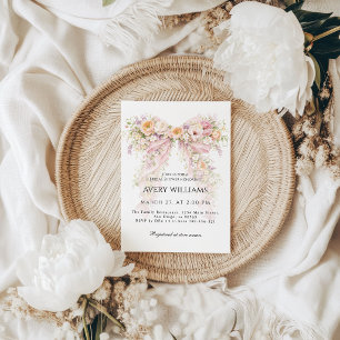 Bloom Spring Summer flower bow bridal shower Invitation