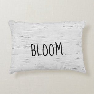 BLOOM Text On Birch Tree Accent Pillow