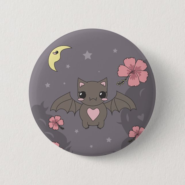 Bloom the Fruit Bat 6 Cm Round Badge (Front)