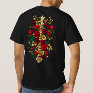 Bloom Through The Pain Rose Spine Gothic Art T-Shirt