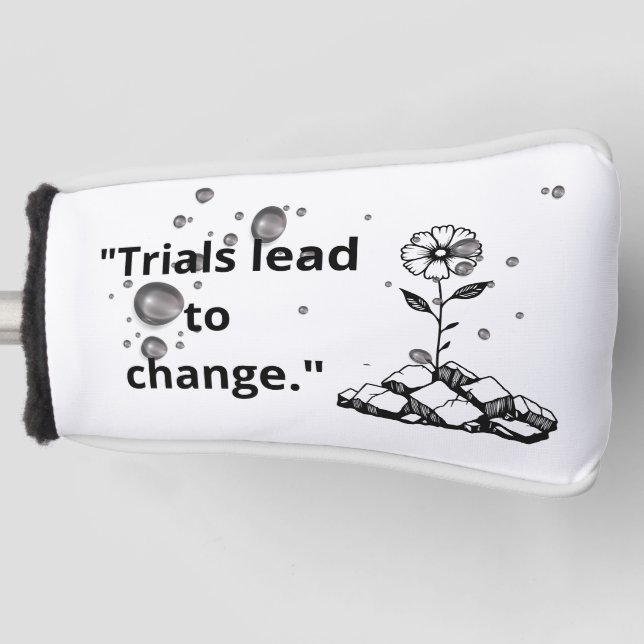 Bloom Through Trials – Strength from the Cracks Golf Head Cover (Front)