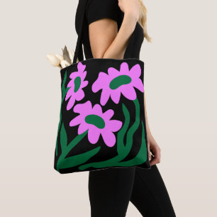 Bloom Trio – Modern Minimalist Floral Tote Bag