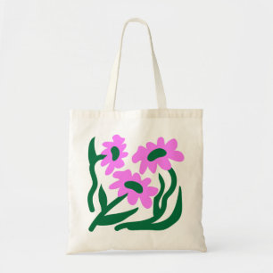Bloom Trio – Modern Minimalist Floral Tote Bag