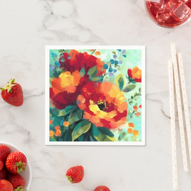 Bloom Vibrant Floral Garden Napkin (Insitu)