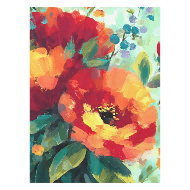 Bloom Vibrant Floral Garden Tablecloth (Front)