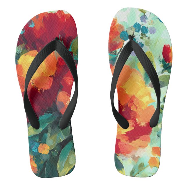 Bloom Vibrant Floral Garden Thongs (Footbed)
