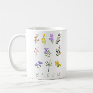 bloom vintage minimalist wildflowers bouquet coffee mug