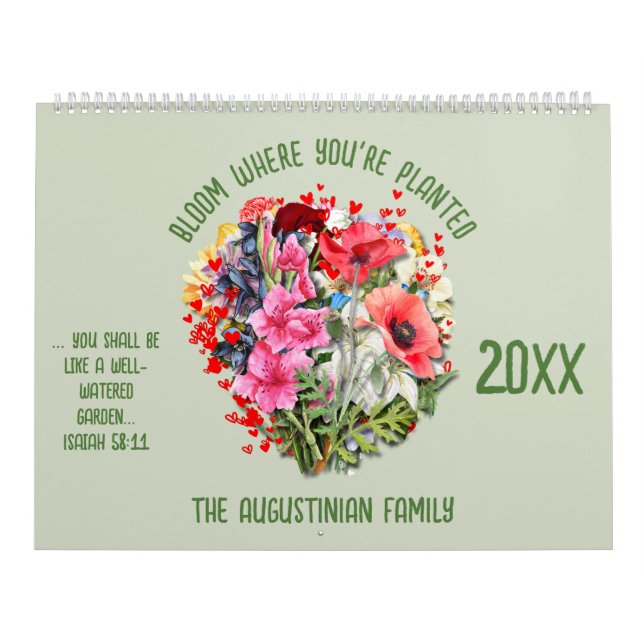 BLOOM WHERE PLANTED 2026 Christian Birth Month  Calendar (Cover)