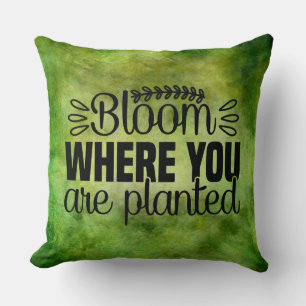 Bloom where you are planted cushion