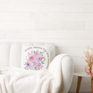 Bloom Where You Are Planted Floral Motivational Qu Cushion