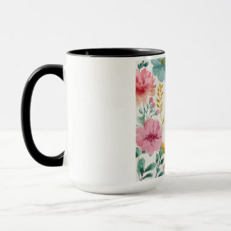 "Bloom Where You Are Planted" Floral Watercolor Ar Mug