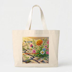 Bloom Where You Are Planted Large Tote Bag