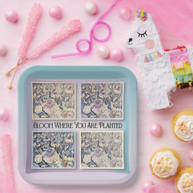 Bloom Where You Are Planted - Paper Plate (Party)
